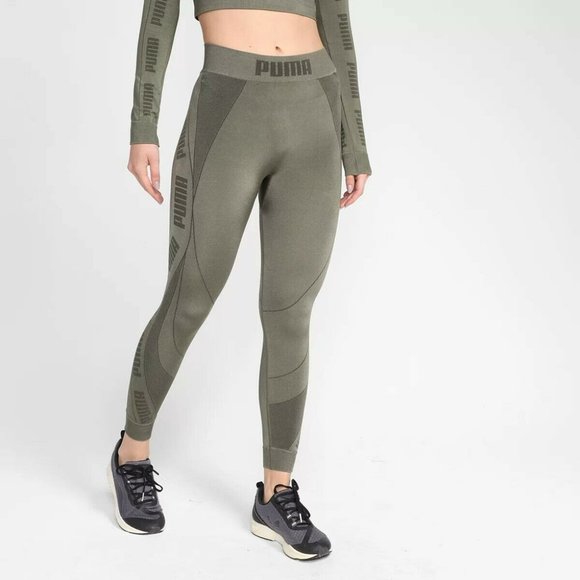NWT PUMA Evostripe Evoknit 7/8 Seamless Tights Leggings XS Grape Leaf - Picture 2 of 12